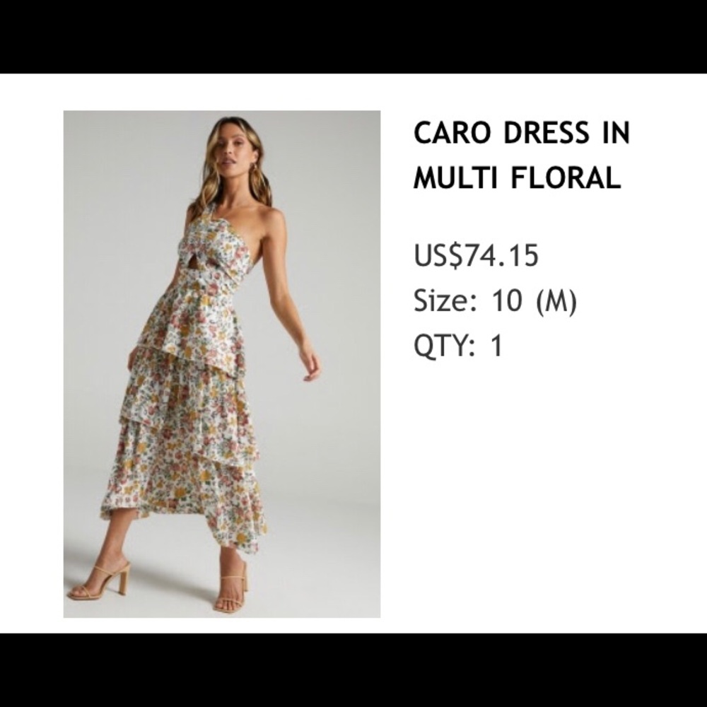 One Shoulder Keyhole Ruffle Floral Dress from Showpo